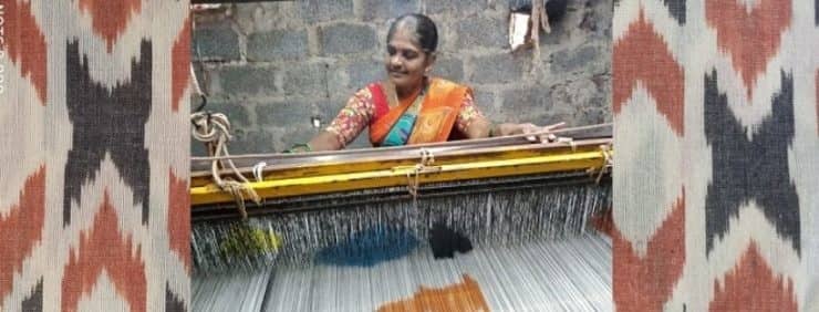 Pochampally Silk saree with beautiful ikkat pattern - 43014A | Swadeshi  Boutique