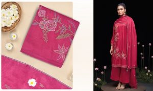 Pink Pure Gazi Silk Embroidered